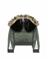 Green Aviator Bomber Jacket