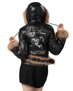 Slim Furry Puffer Jacket