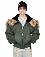 Green Aviator Bomber Jacket