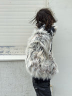 Snow Lynx Fur Bomber