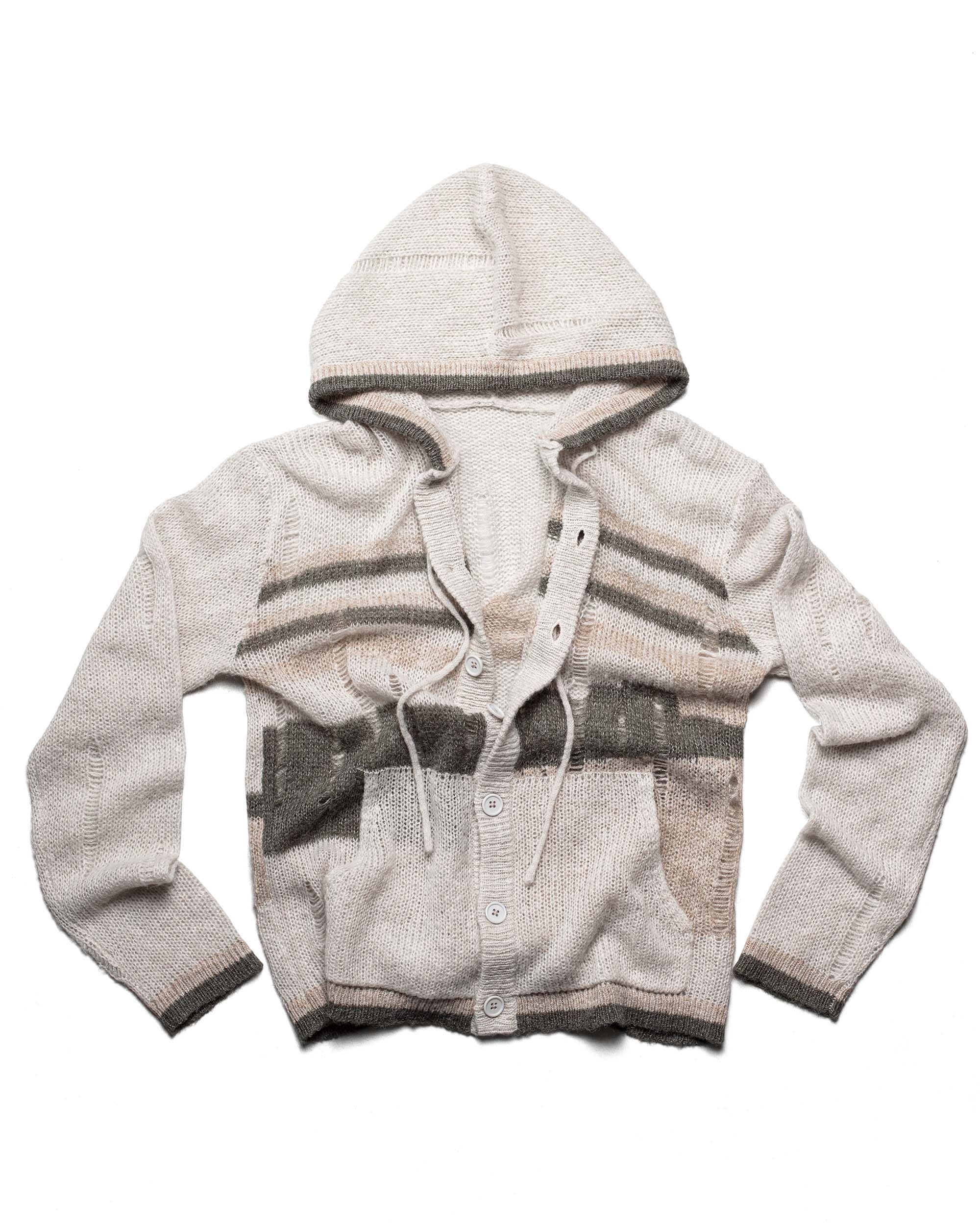 Beige Hooded Cardigan