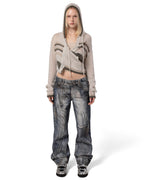 Beige Hooded Cardigan