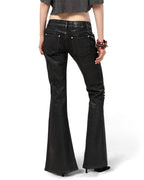 Black Waxed Spike Denim