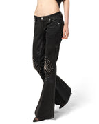 Black Waxed Spike Denim