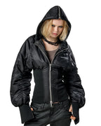 Black Fitted Fur Bomber