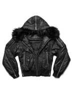 Black Waxed Aviator Bomber