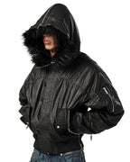 Black Waxed Aviator Bomber