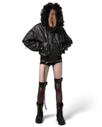 Black Waxed Aviator Bomber