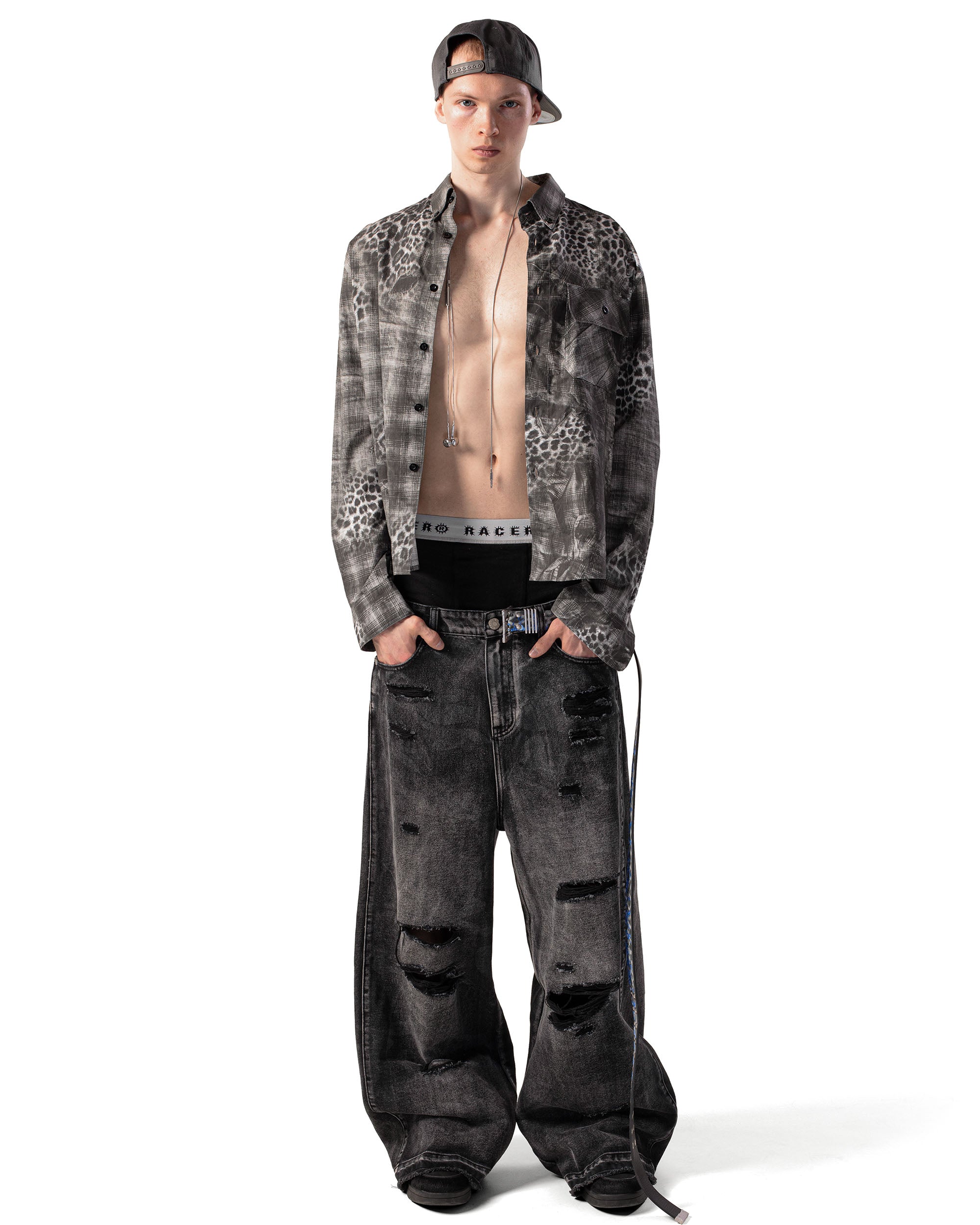 Black Camo Engraved Denim