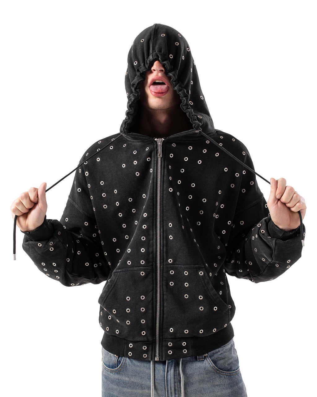 Black Eyelet Hoodie