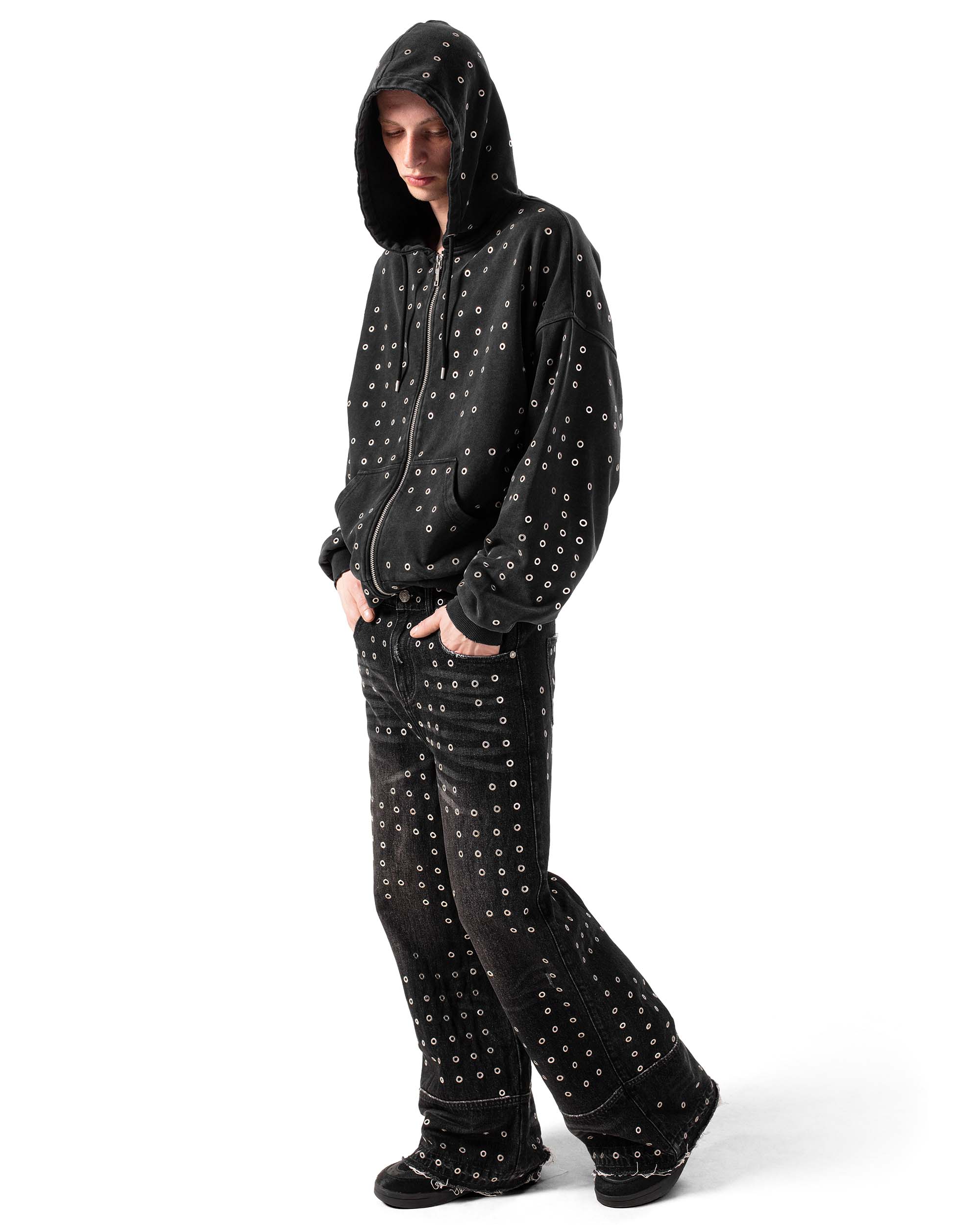 Black Eyelet Hoodie