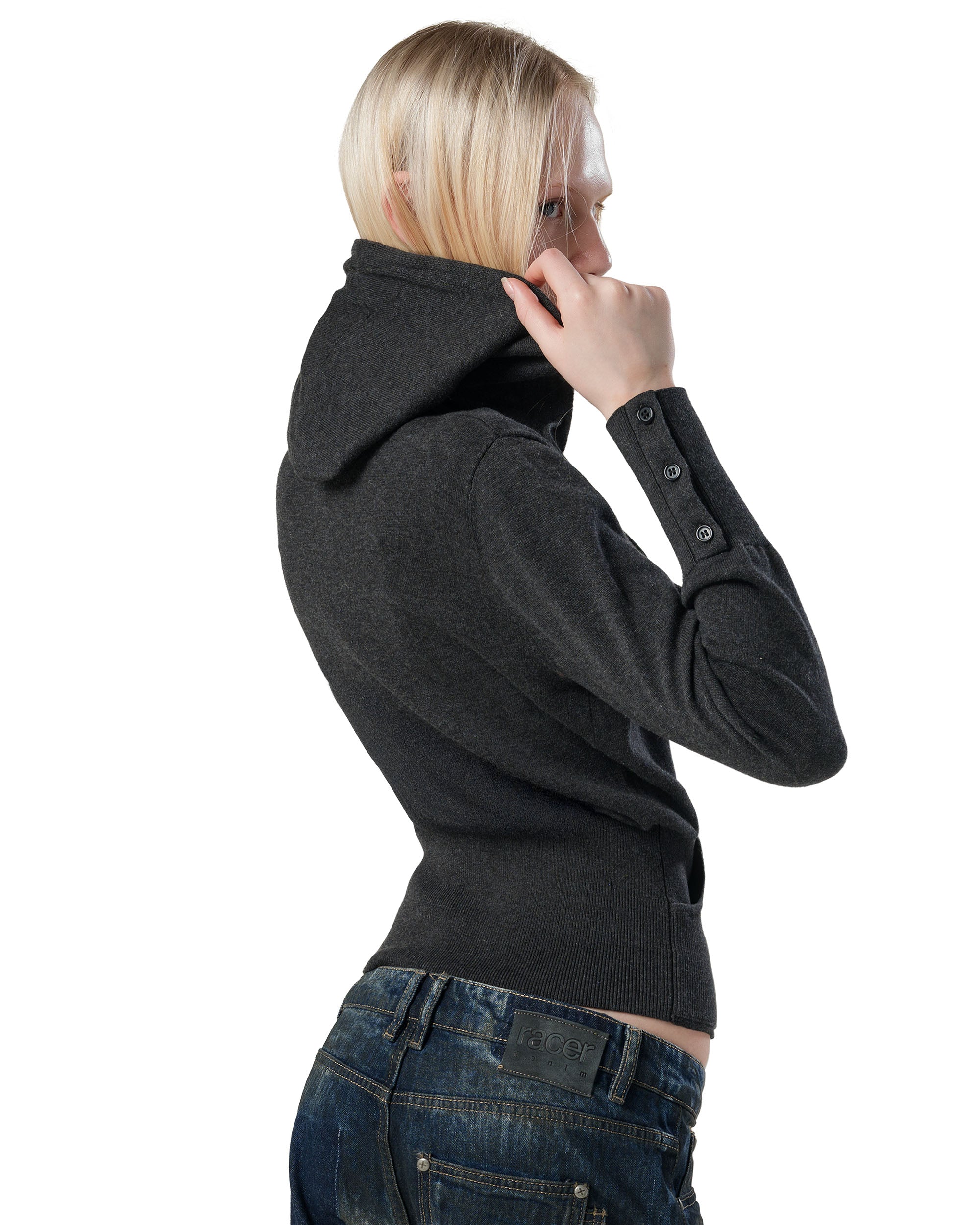 Fitted Knit Hoodie