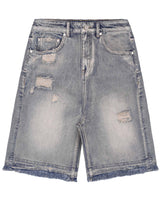 Blue Distressed Denim Shorts