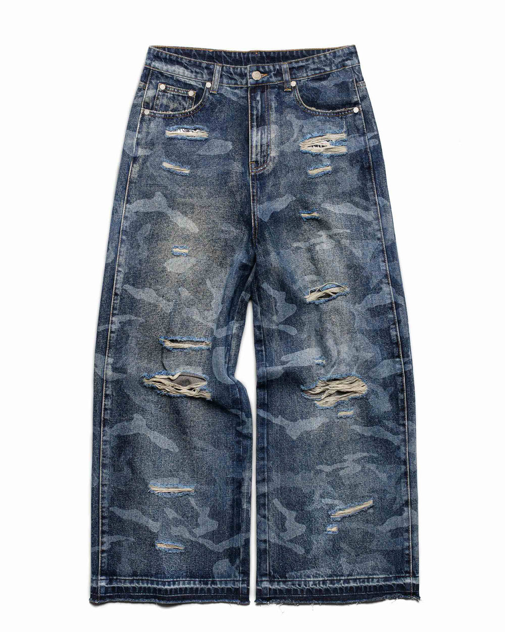 Blue Camo Engraved Denim