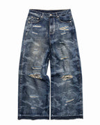 Blue Camo Engraved Denim