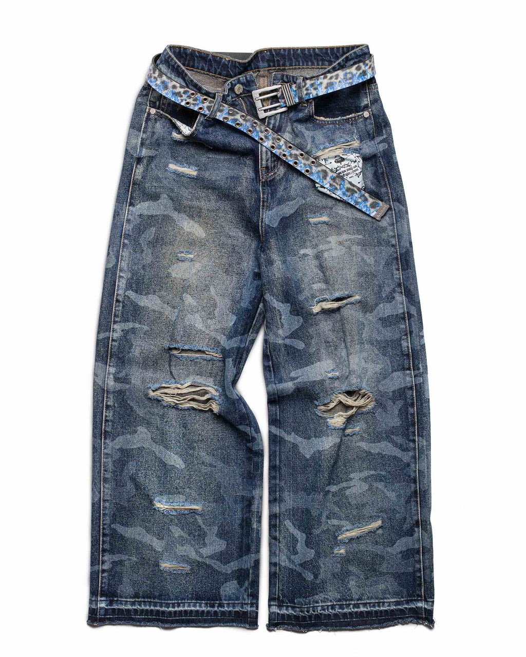 Blue Camo Engraved Denim