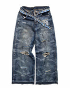 Blue Camo Engraved Denim