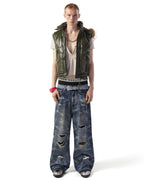 Blue Camo Engraved Denim