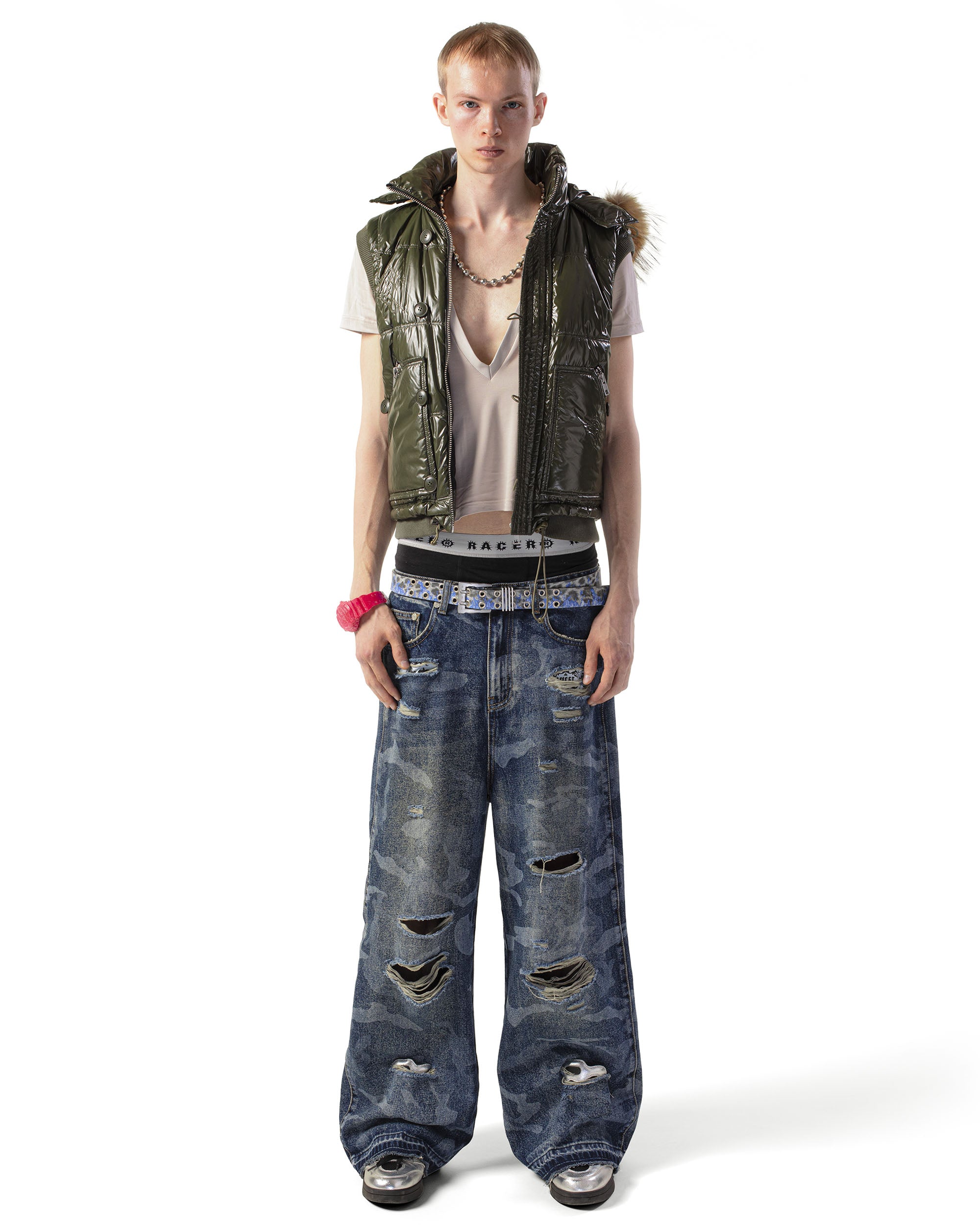 Blue Camo Engraved Denim