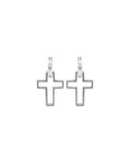 3D Cross 925 Silver Earrings