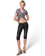 Waxed Denim Curve Capri