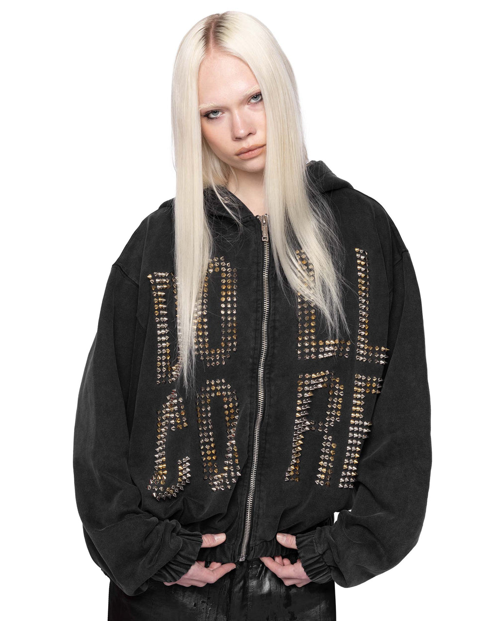 Doll Core Black Spike Hoodie