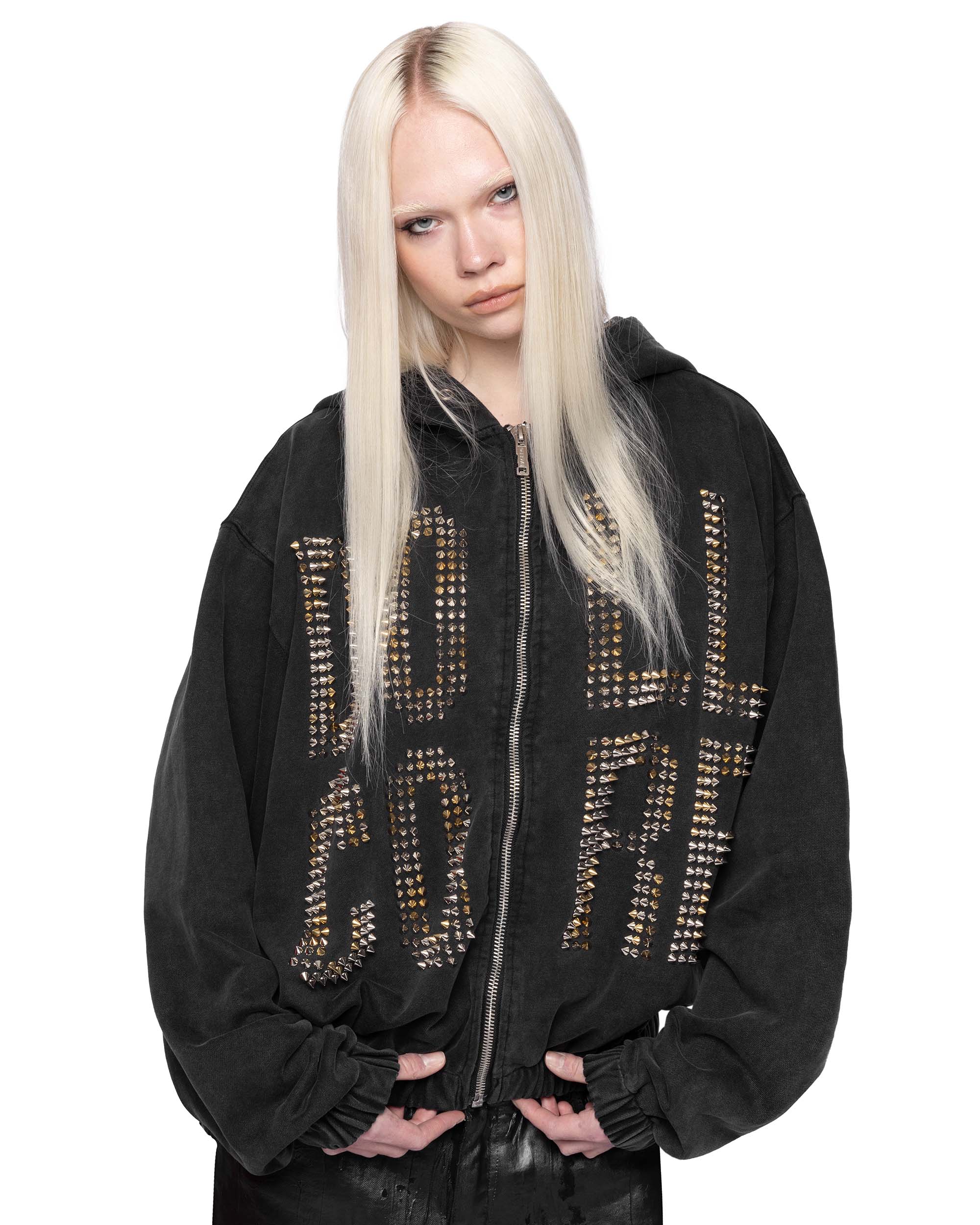 Doll Core Black Spike Hoodie