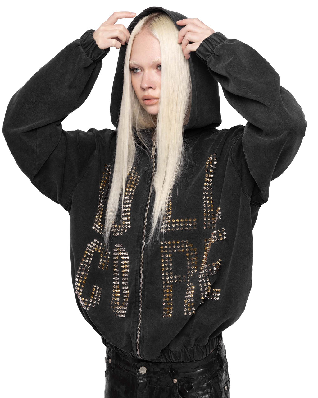 Doll Core Black Spike Hoodie