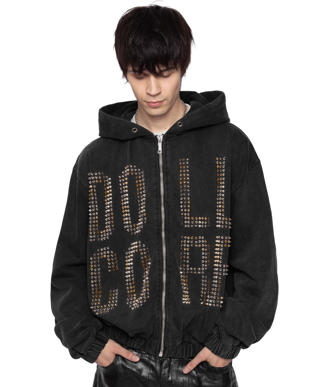 Doll Core Black Spike Hoodie
