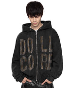 Doll Core Black Spike Hoodie