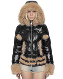 Slim Furry Puffer Jacket