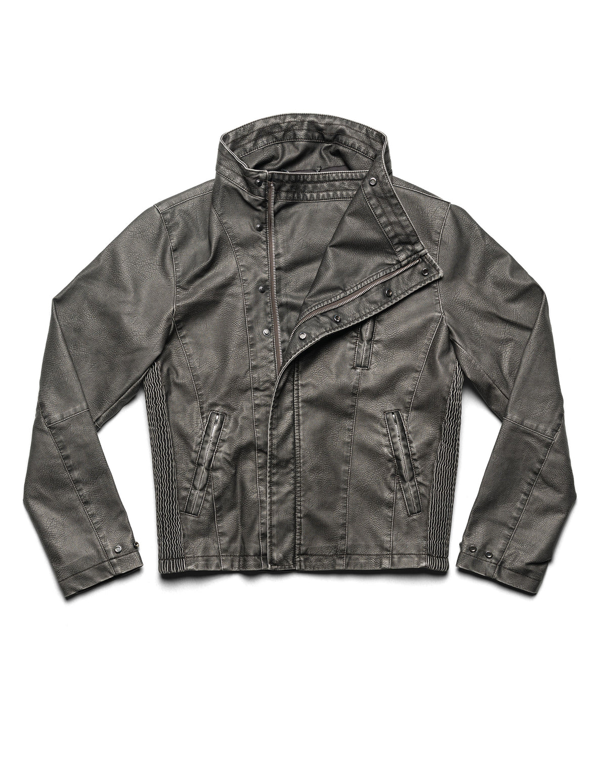 Faded Asymmetrical Moto Jacket
