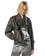 Faded Asymmetrical Moto Jacket