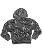 Washed Black Patch Hoodie