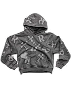 Washed Black Patch Hoodie