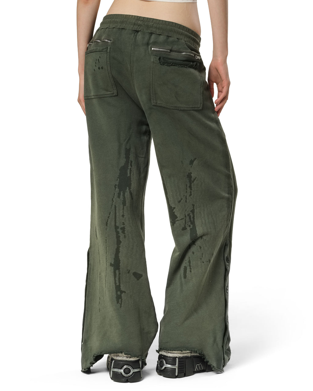 Green Faded Track Sweatpants