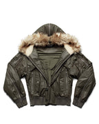 Green Waxed Aviator Bomber