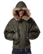 Green Waxed Aviator Bomber