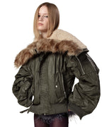 Green Waxed Aviator Bomber