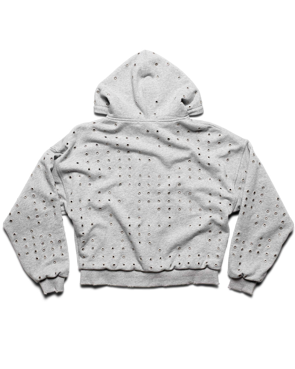 Grey Eyelet Hoodie