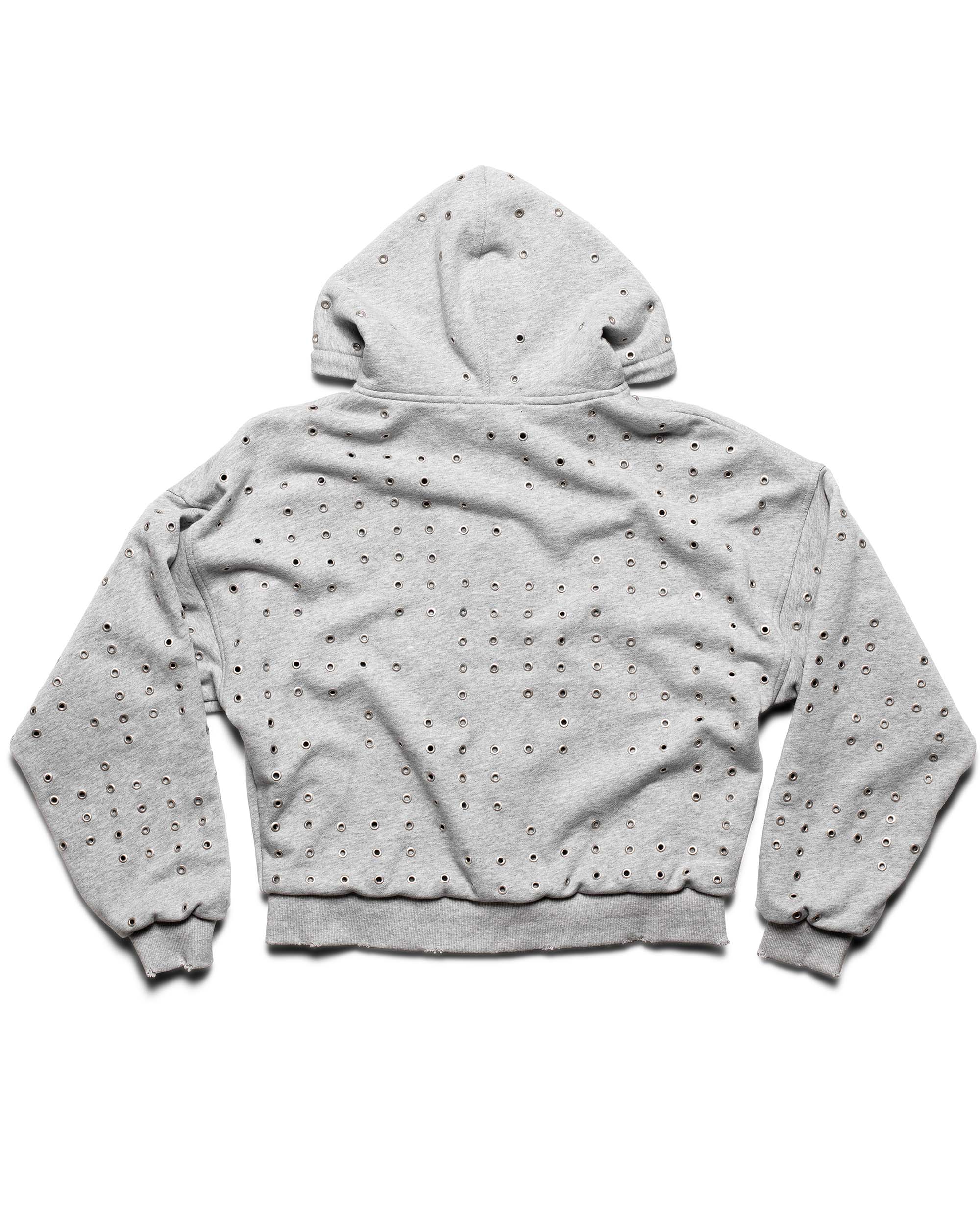 Grey Eyelet Hoodie