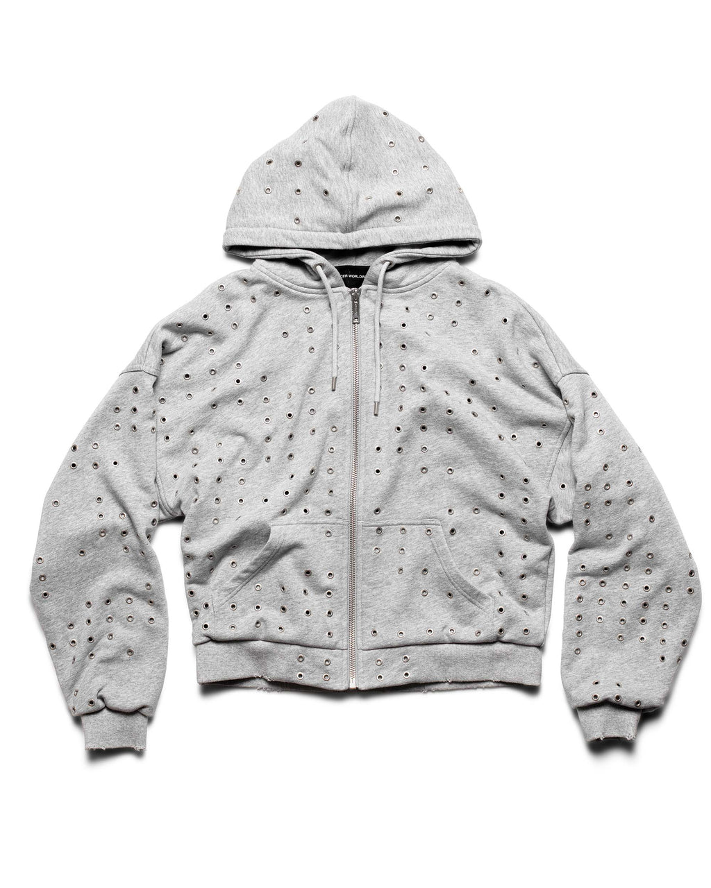 Grey Eyelet Hoodie