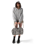 Grey Eyelet Hoodie