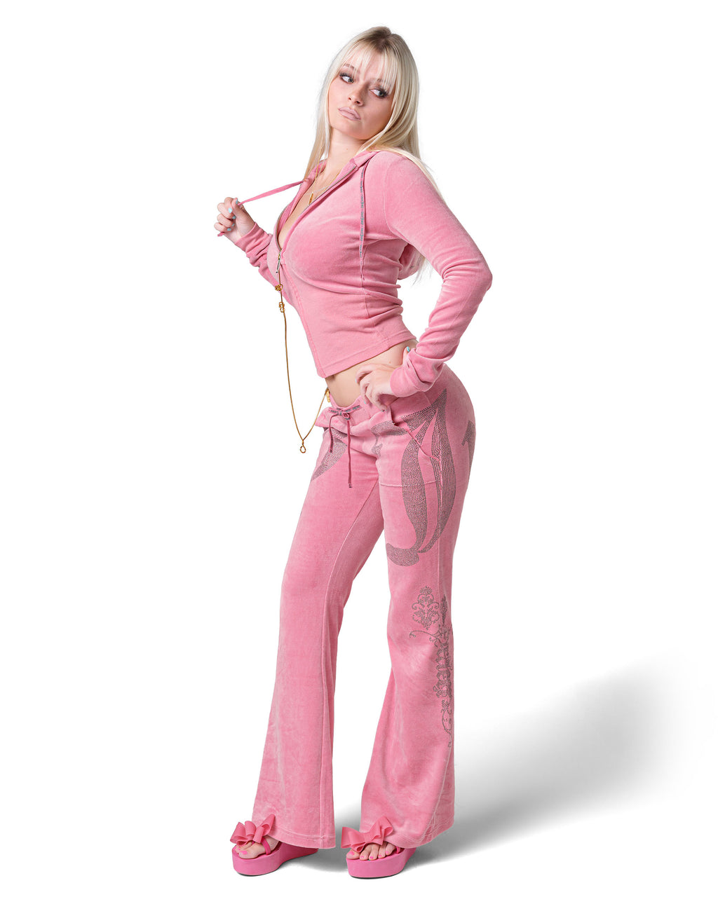 Juicy x Racer Pink Velour Pants