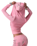 Juicy x Racer Pink Velour Hoodie