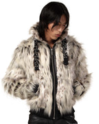Snow Lynx Fur Bomber