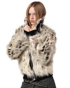 Snow Lynx Fur Bomber