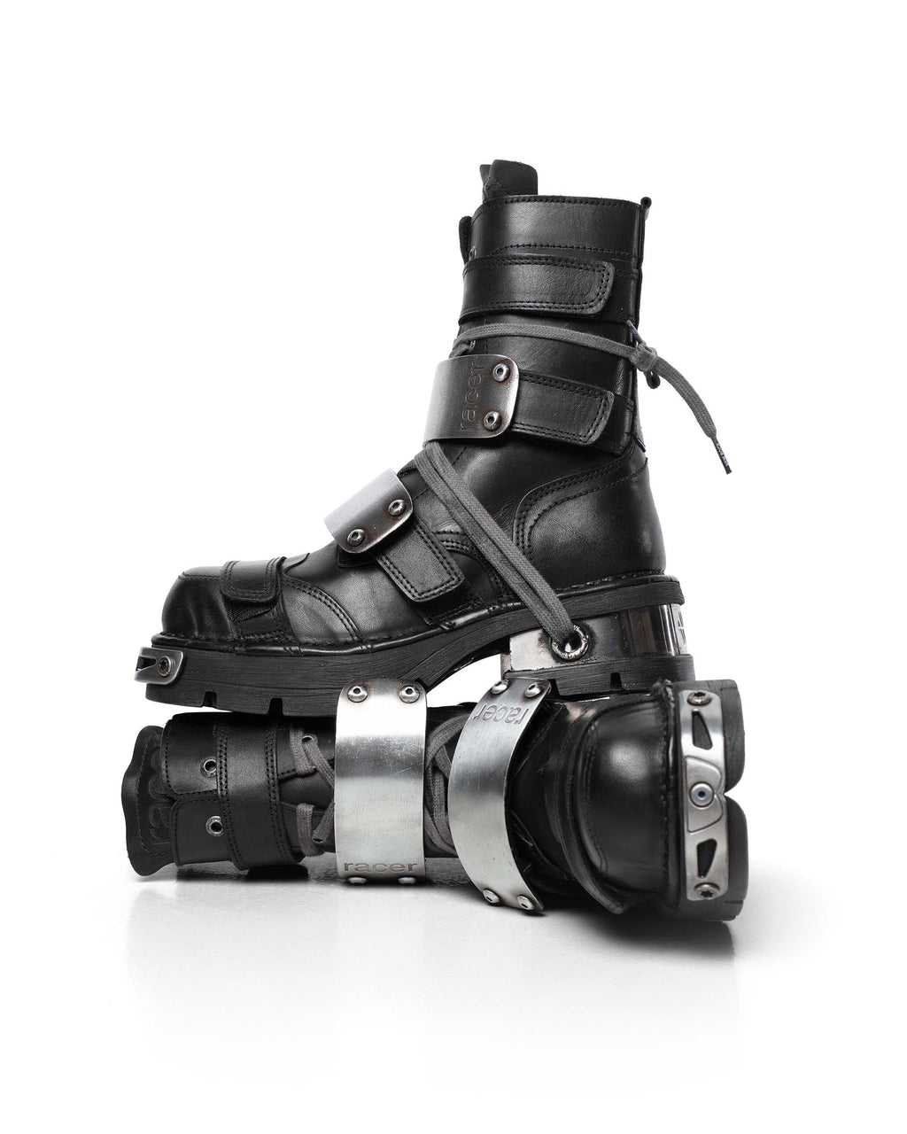 Racer x New Rock Black Boot