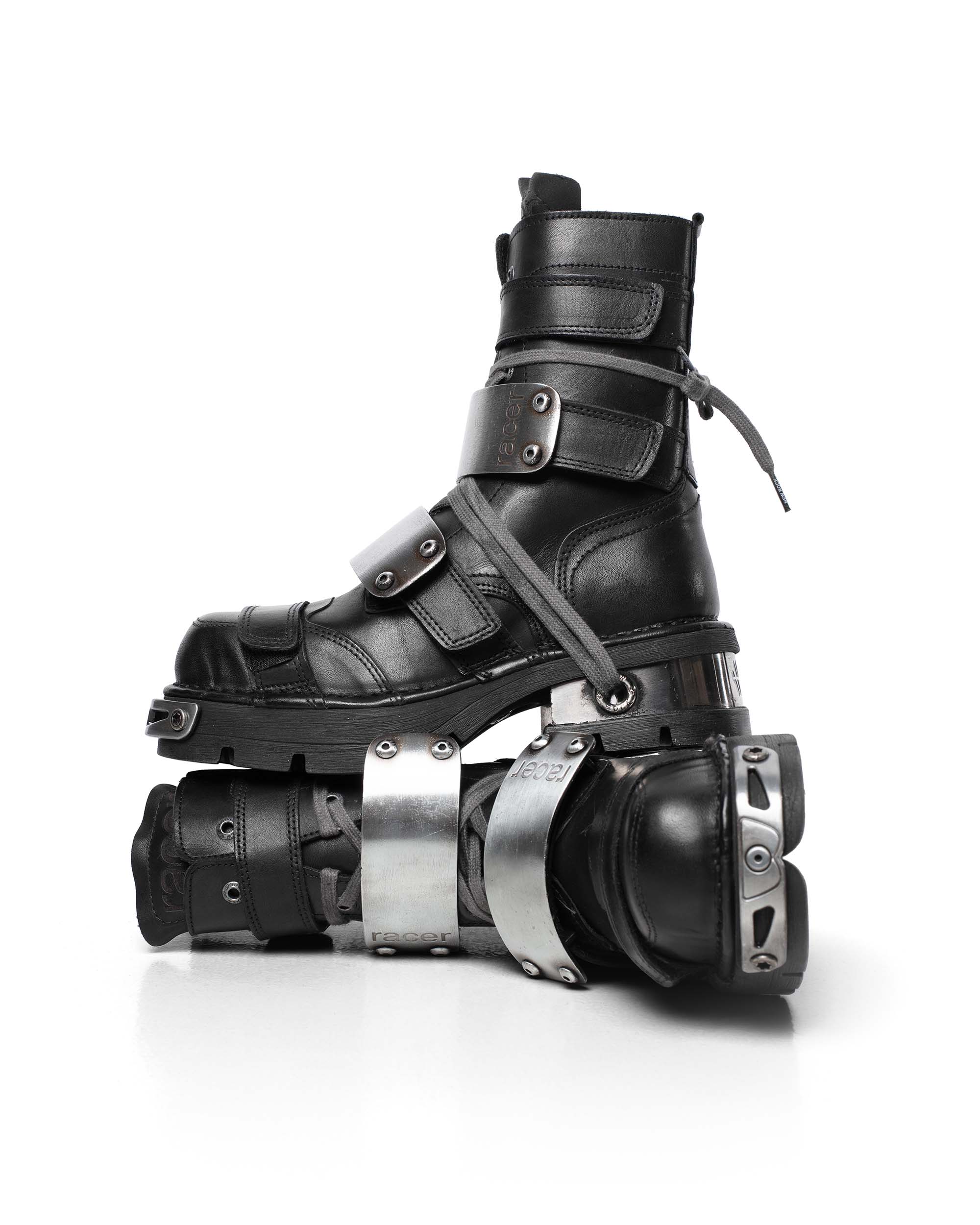 Racer x New Rock Black Boot