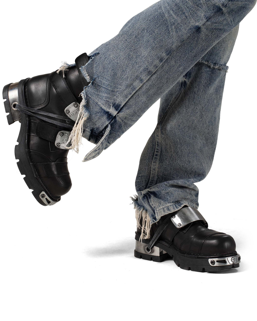 Racer x New Rock Black Boot